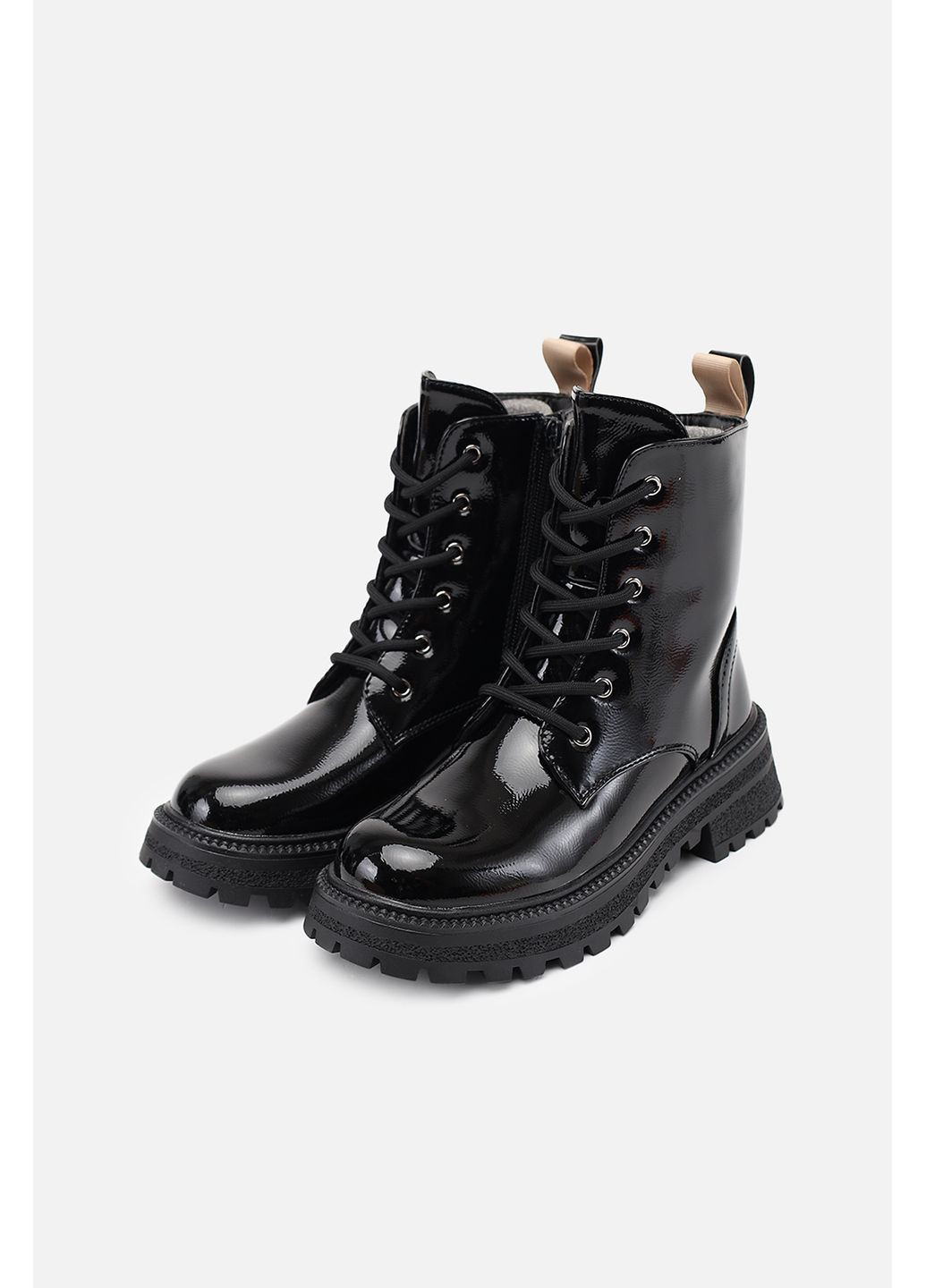 Черные осенние ботинки для девочки цвет черный цб-00285208 Kimboo