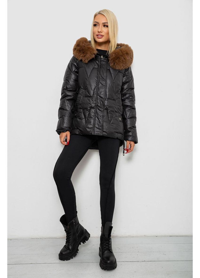 Чорна зимня куртка жіноча зимова коротка Ager 244R865