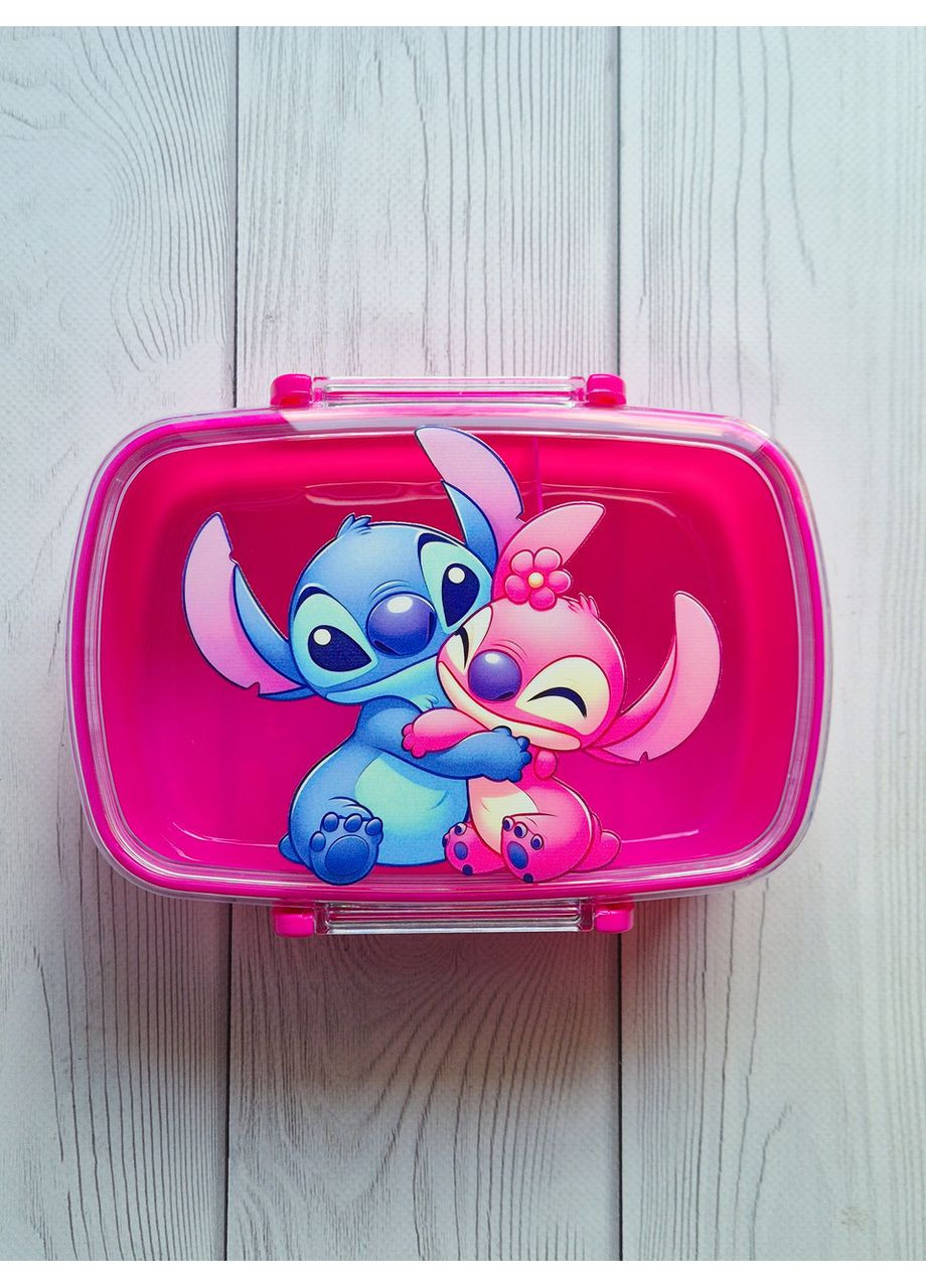 Ланч бокс Стіч і Ангел на 800 мл рожевий (дизайн 47) Creative (355391985)
