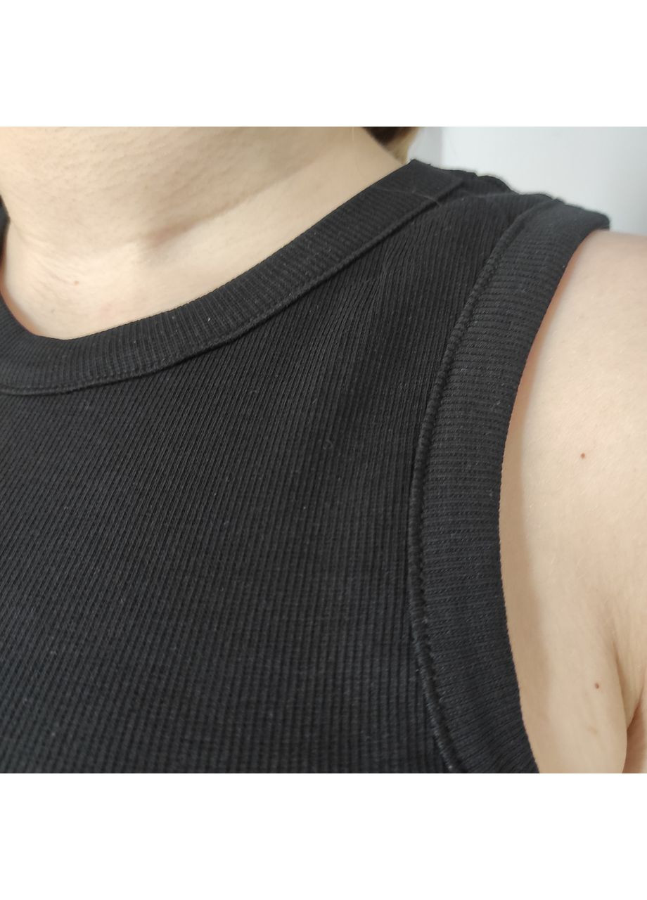 Майка женская трикотажная рубчик стрейч S\M чёрная Dias - (350349685)