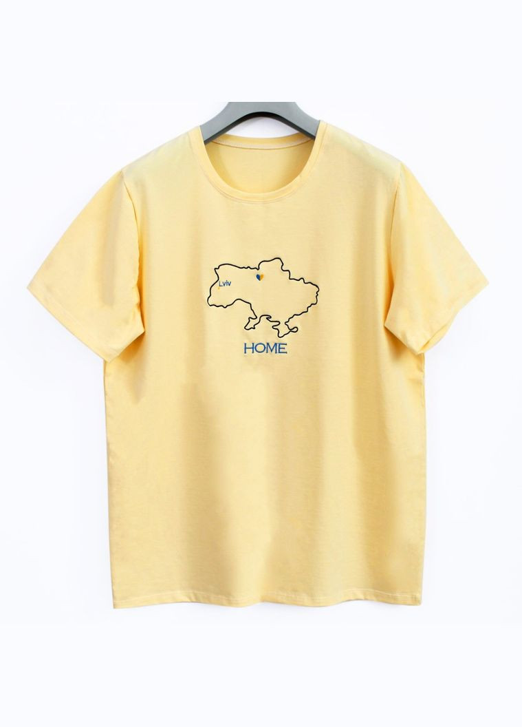Желтая летняя патриотические детские футболки home с картой украины мальчику Ladan