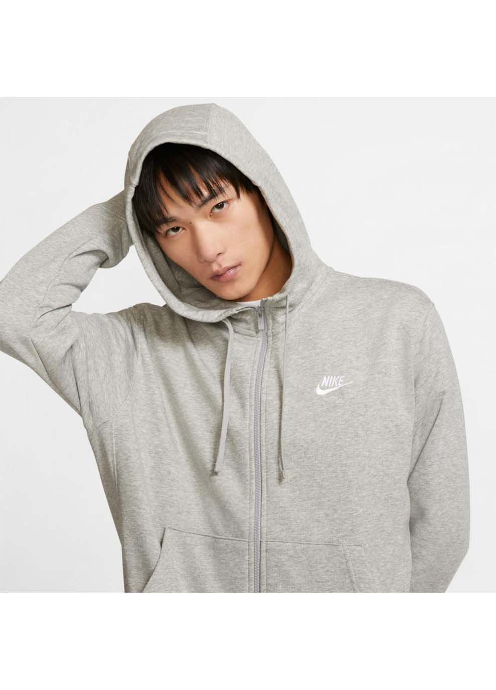 Чоловіча Толстовка M NSW CLUB HOODIE FZ FT Сірий Nike (367598677)