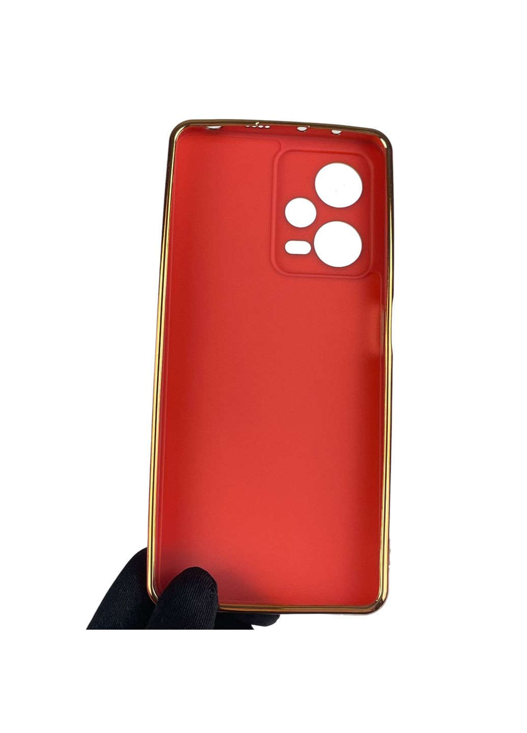 Чохол для Redmi Note 12 Pro 5G глянсовий із золотою окантовкою із захистом камери на сяомі редмі нот 12 про 5г червоний Xiaomi (366021402)