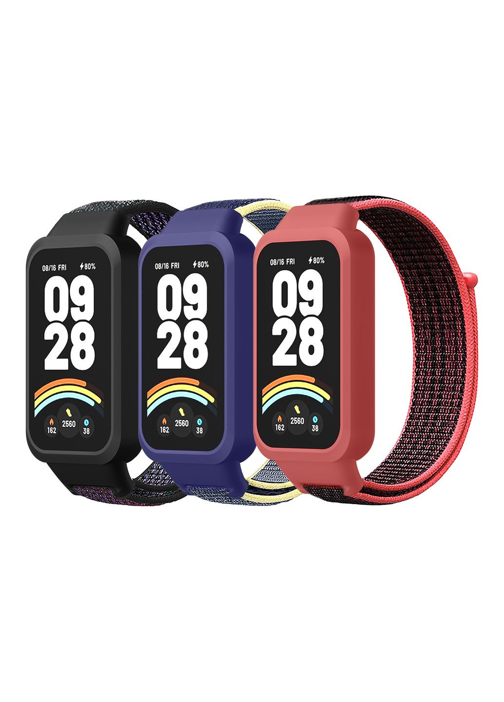 Ремешок для Nylon Цвет Blue Yellow No Brand Xiaomi Mi Band 9 Active (340913788)