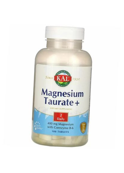 Таурат Магния и Витамин В6, Magnesium Taurate 400, 180таб (36424010) KAL (293254859)