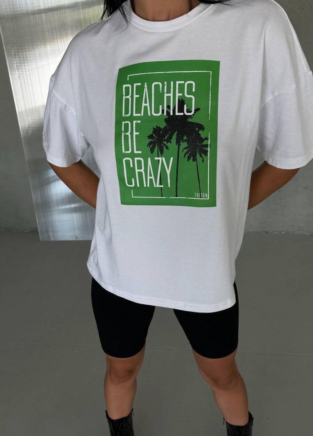 Футболка оверсайз з принтом Україна - (302288345)