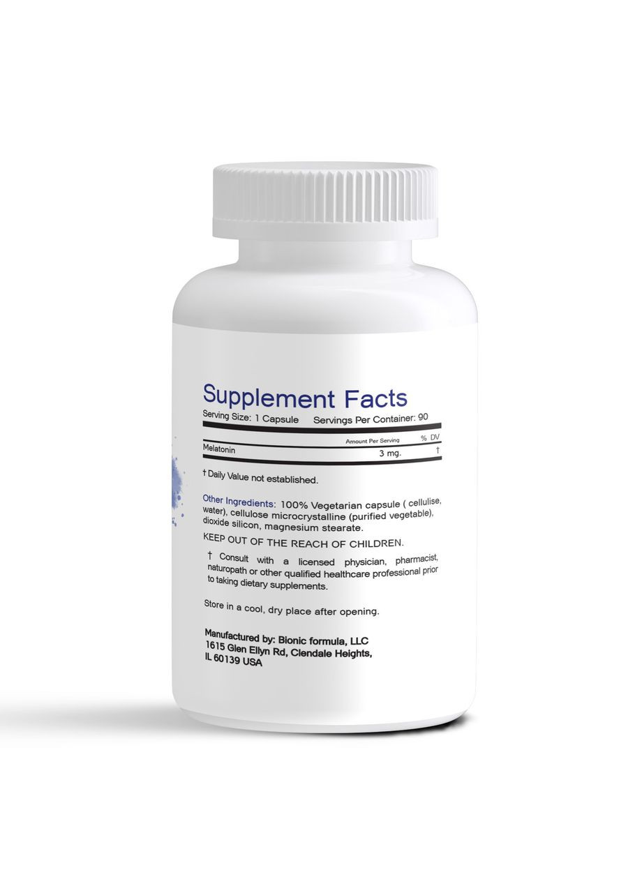 Мелатонин – 3 мг. для крепкого сна 90 капсул Bionic Formula (369154345)