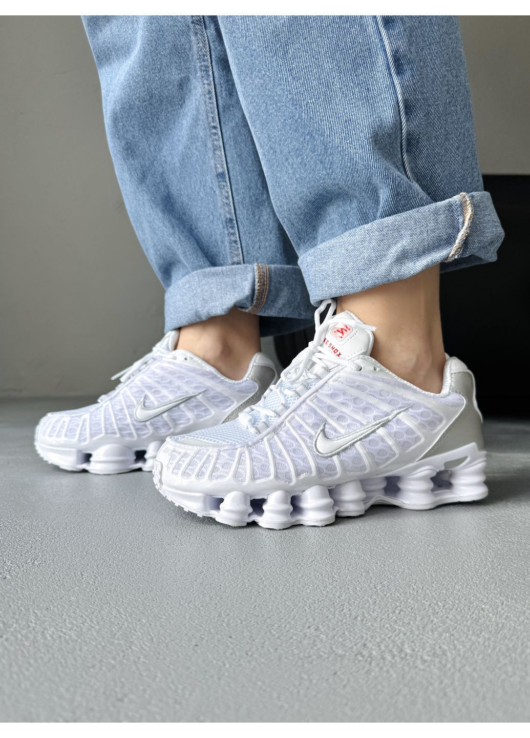 КРОСІВКИ ЖІНОЧІ NIKE SHOX TL WHITE / SILVER НАЙК ШОКС ТЛ No Brand білі демісезони (367175936)