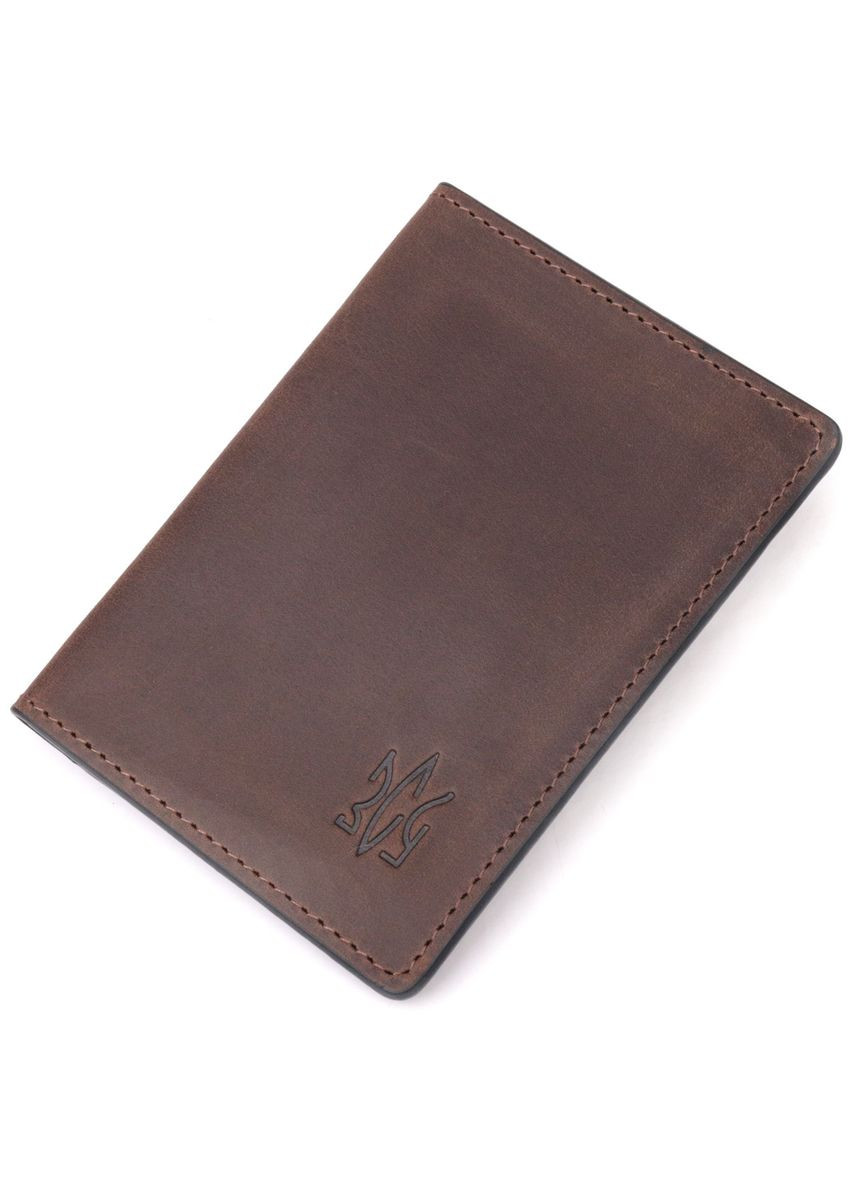 Надежная обложка из винтажной кожи на военный билет Тризуб ЗСУ коричневая 16752 Grande Pelle (362418279)