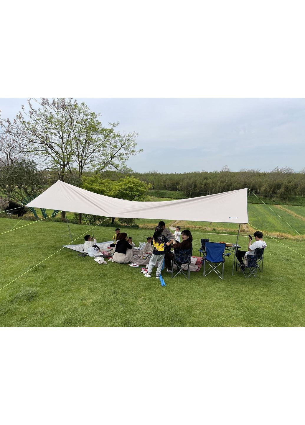 Тент туристический со стойками Водонепроницаемый S 3Х5 метра Светлый хаки (DF050465) Bluefield (349844252)