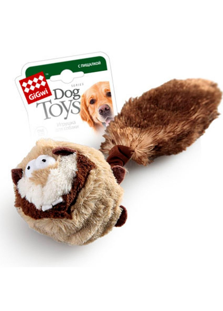 Іграшка для собак Борсук з 2 пискавками Catch&fetch 26 см Коричневий (75039) GiGwi (279567721)