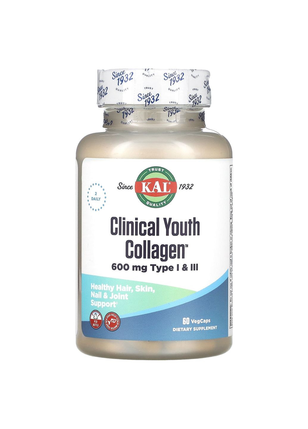 Колаген омолоджуючий, Youth Collagen,, 60 вегетаріанських капсул KAL (367991022)