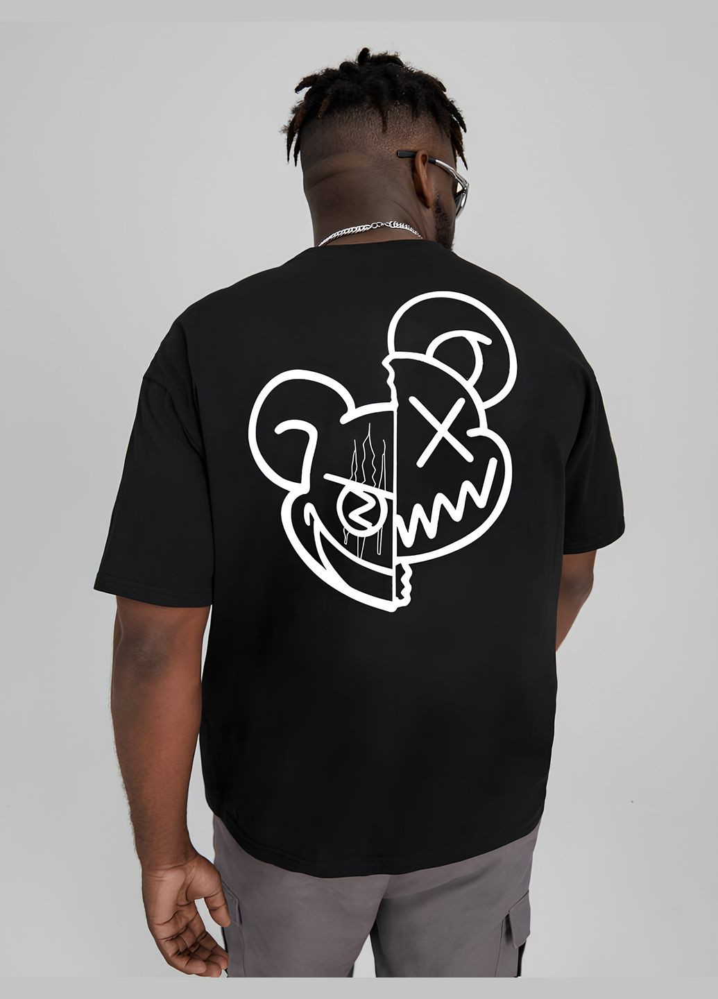 Комбінована футболка з дтф принтом унінекс оверсайз No Brand