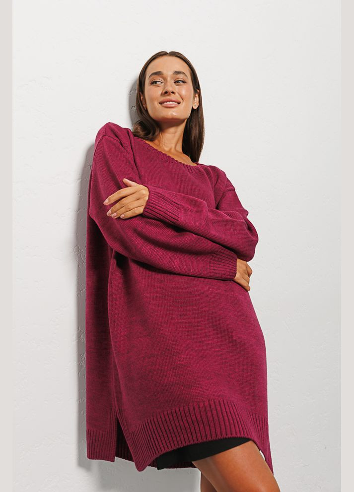 Фиолетовое вязаное платье oversize Arjen