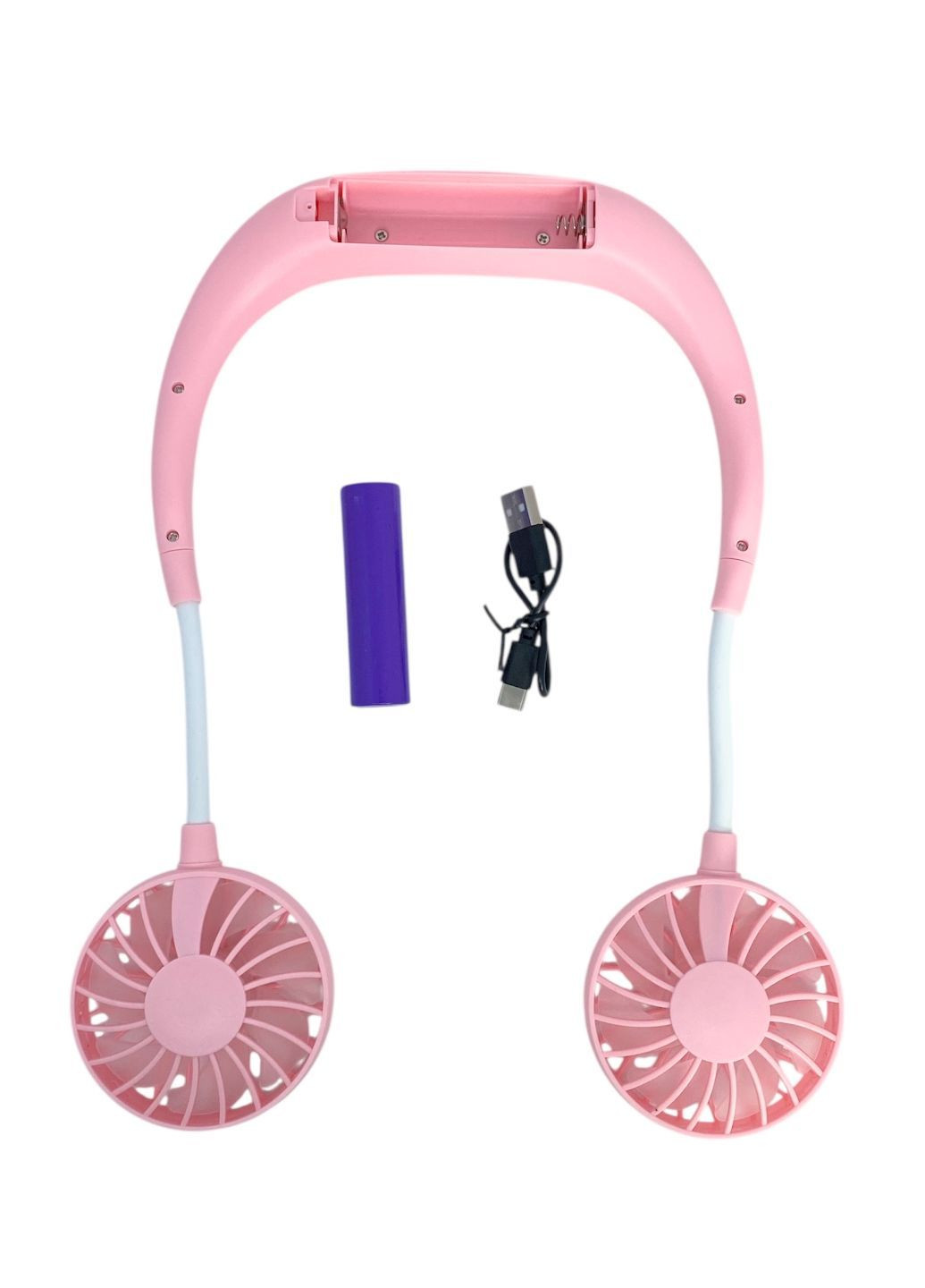 Вентилятор на аккумуляторе двойной на шею портативный зарядка от USВ ЮСБ черный Sports Necklace Fan No Brand (335821231)