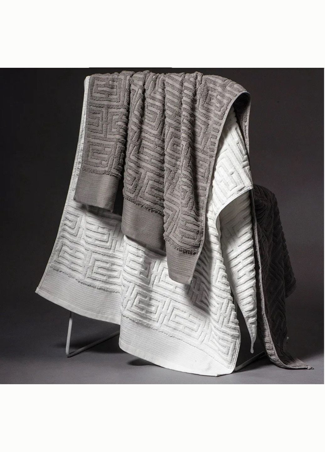 Haбор 2в1 банных полотенец 140х70 No Brand комбинированный