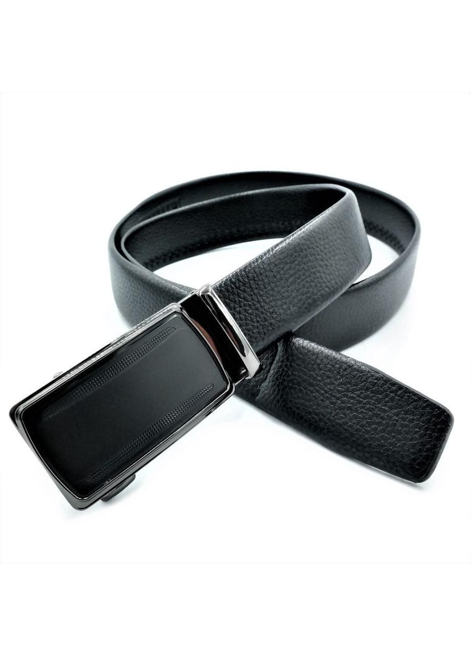 Чоловічий ремінь чорний з пряжкою автомат екошкіра стильний пояс для чоловіків ProDobro (364672325)
