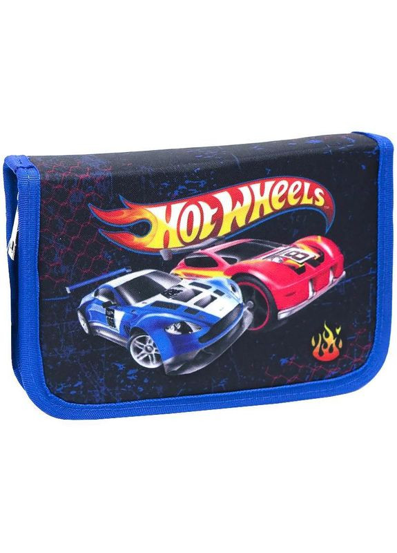 Пенал-книга на 1 отд. с 2 отворотом / Hot Wheels синий Hipe (342416919)