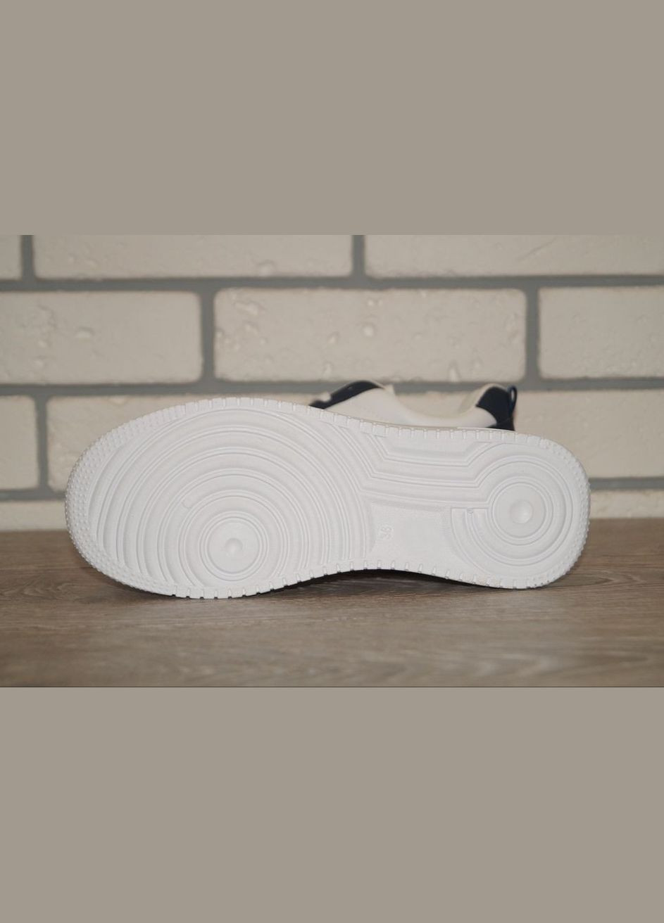 Білі осінні кросівки демісезонні підліткові білі з синім Canoa