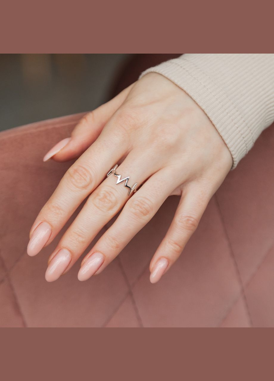 Кольцо серебряное Пульс на фаланге без камней Каштан (342334668)