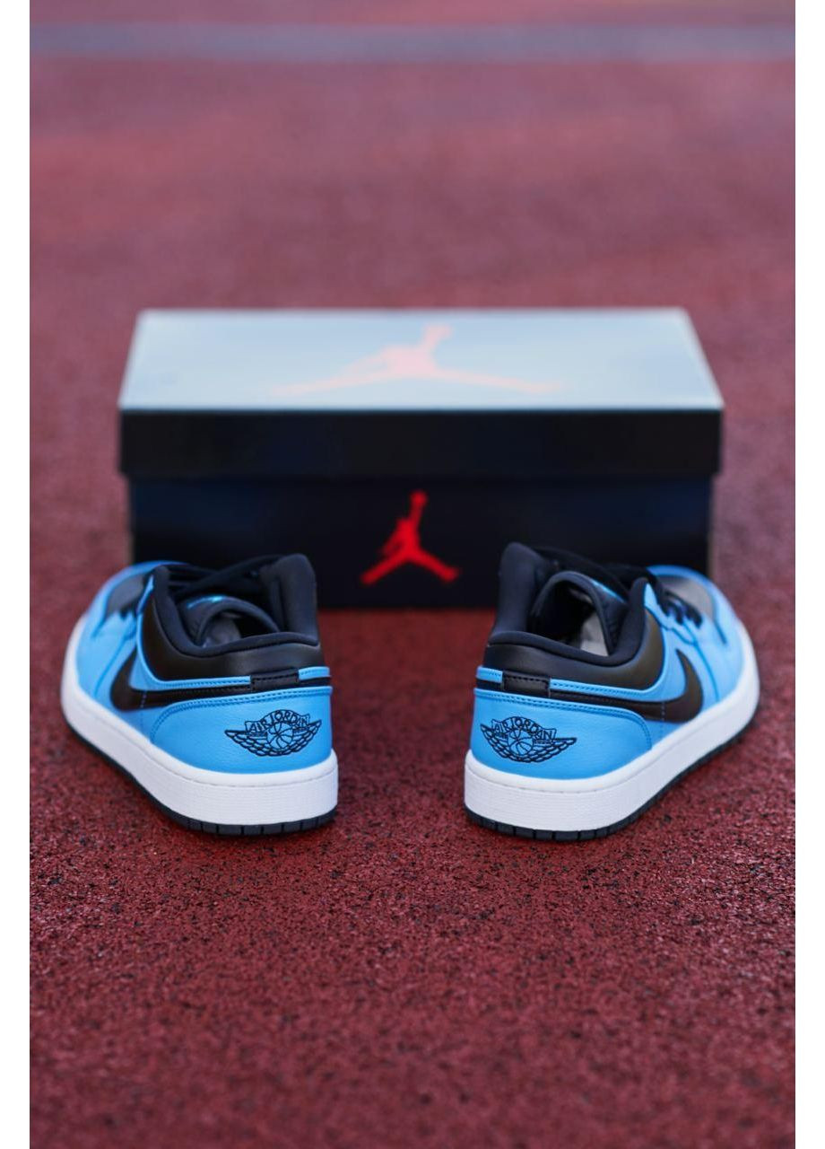 КРОСІВКИ ЖІНОЧІ NIKE AIR JORDAN 1 LOW UNIVERSITY BLUE BLACK НАЙК АІР ДЖОРДАН No Brand чорні демісезони (367171270)