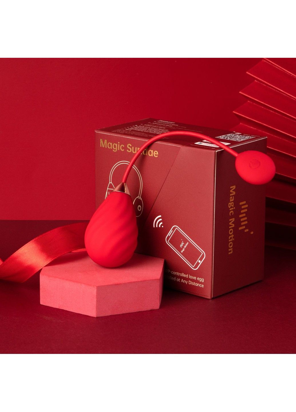Смарт-віброяйце Sundae Red Magic Motion (316226181)