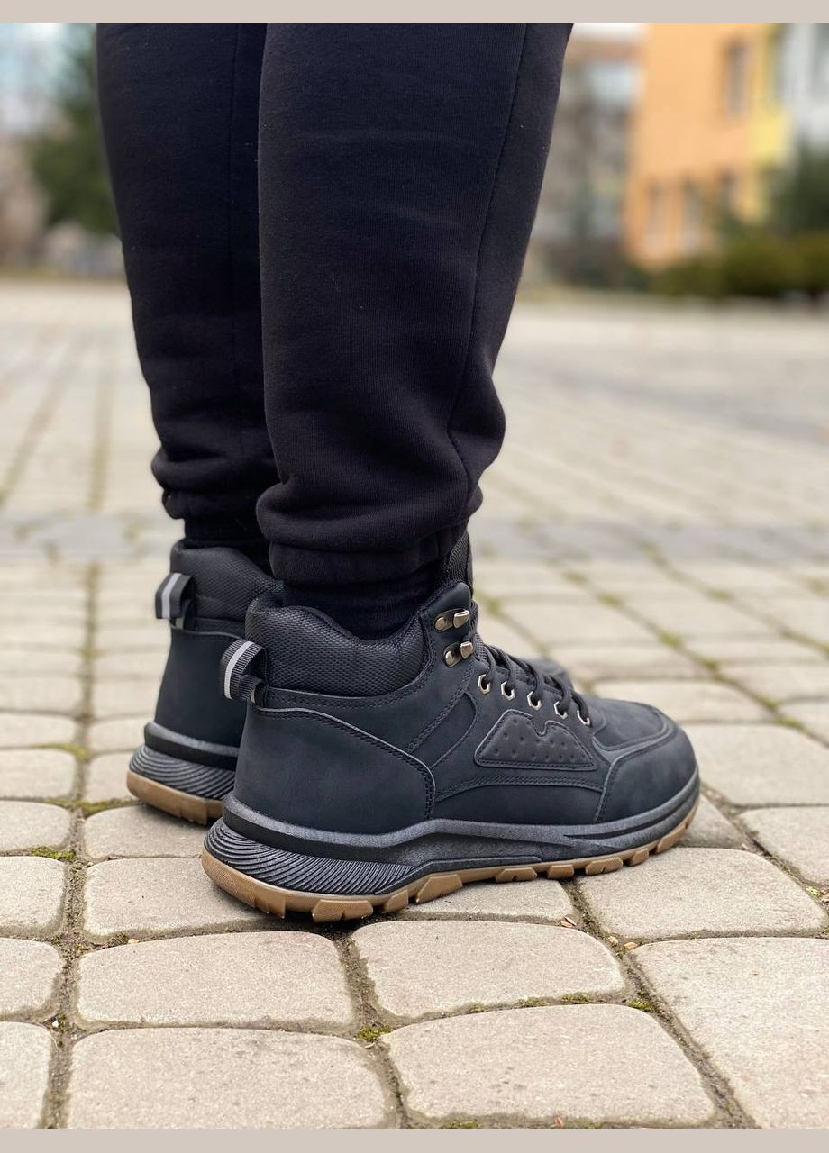 Черные зимние зимние кроссовки treaking black Dual