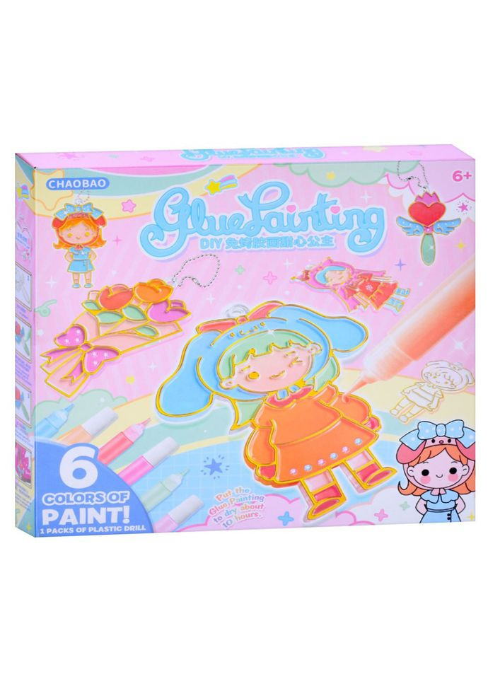 Дитячий набір для творчості "Підвіска-розмальовка" 7600-1-23-21-2123-2 ланцюжок, фарби 6 кольорів Bambi (364195315)