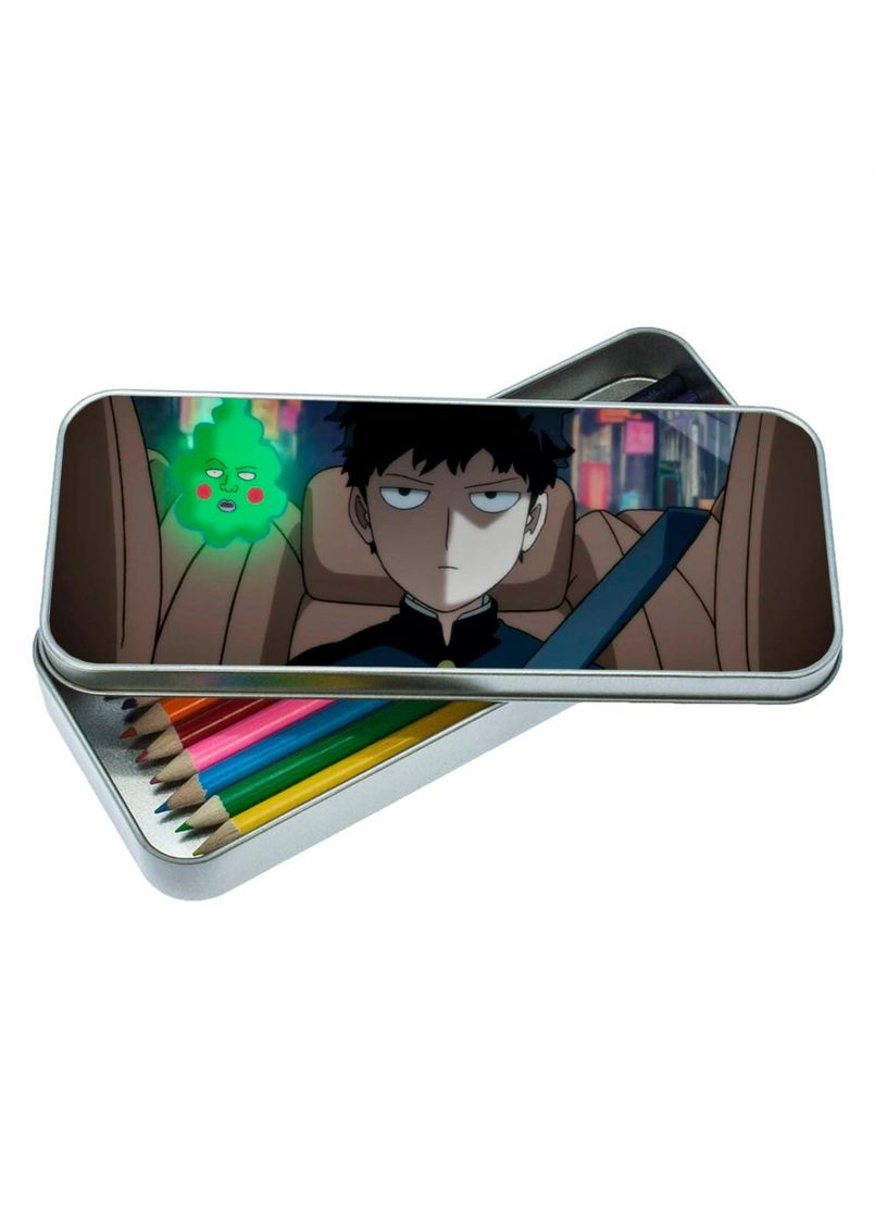 Органайзер для канцелярського приладдя металевий, кейс для дрібниць Моб Психо #017 7*18 см Silver No Brand (309157395)