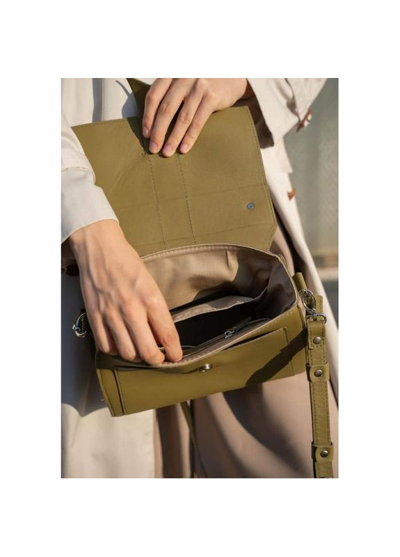 Сумка жіноча шкіряна через плече оливкова Ester The Wings (302007292)