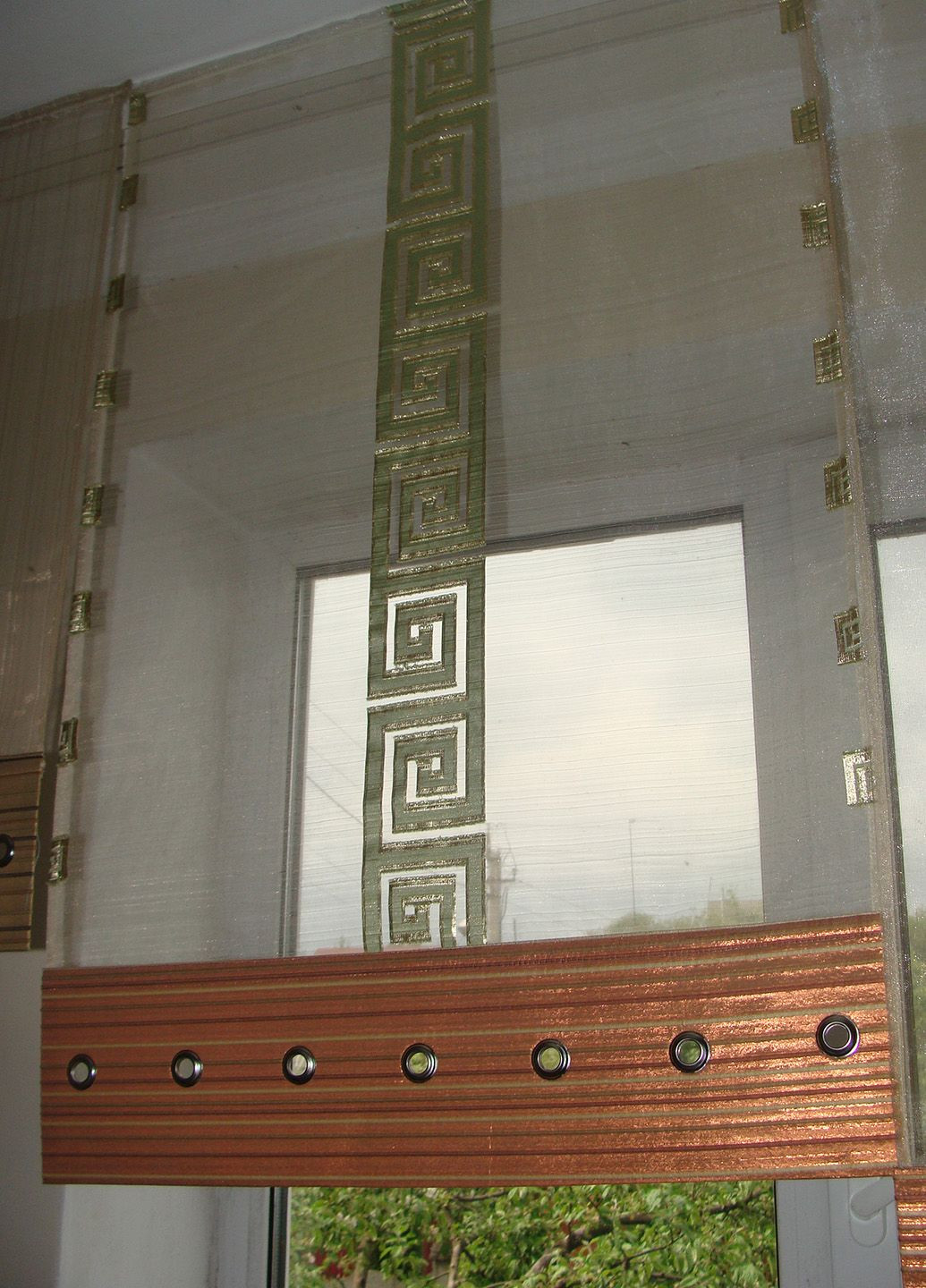 Комплект панельних фіранок Меандр 4шт карниз 200см салатовий із золотистим (9вп) Firanka Geometric (328267218)