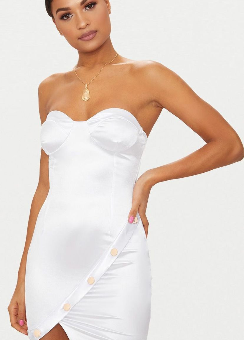Белое повседневный платье белый PrettyLittleThing