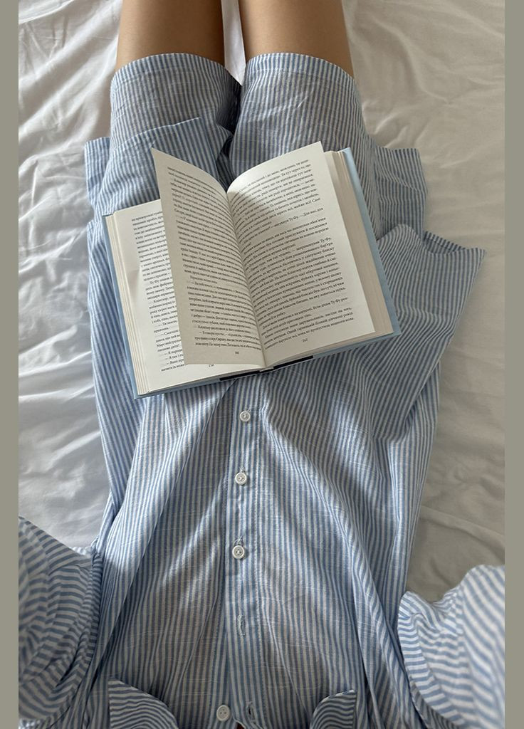 Блакитна піжамний костюм із бавовни - шорти + сорочка kari shop atelier (187pj-36shs-blu) Ova Ova Brand