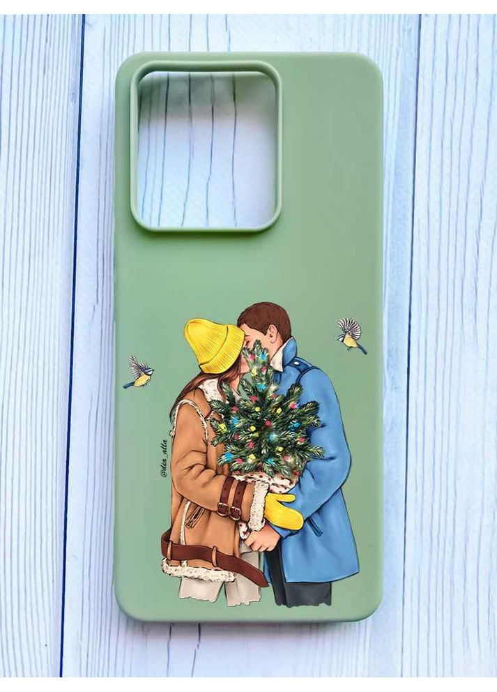 Матовий оливковий чохол на Xiaomi Redmi Note 13 Pro 5G Українська пара (принт 203) Creative (362970961)
