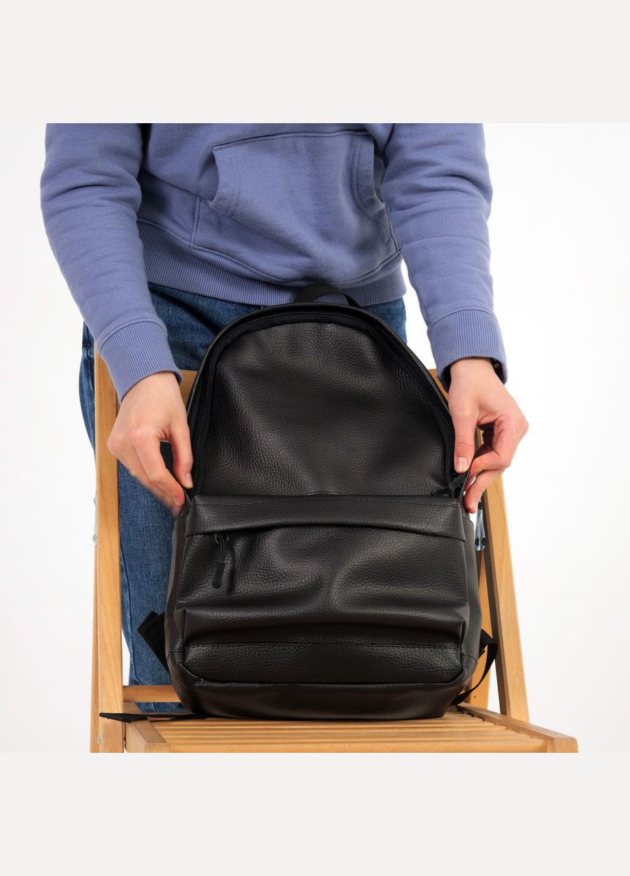 Жіночий рюкзак міський універсальний спортивний для подорожей City mini Black в екошкірі ToBeYou citymini (284725572)