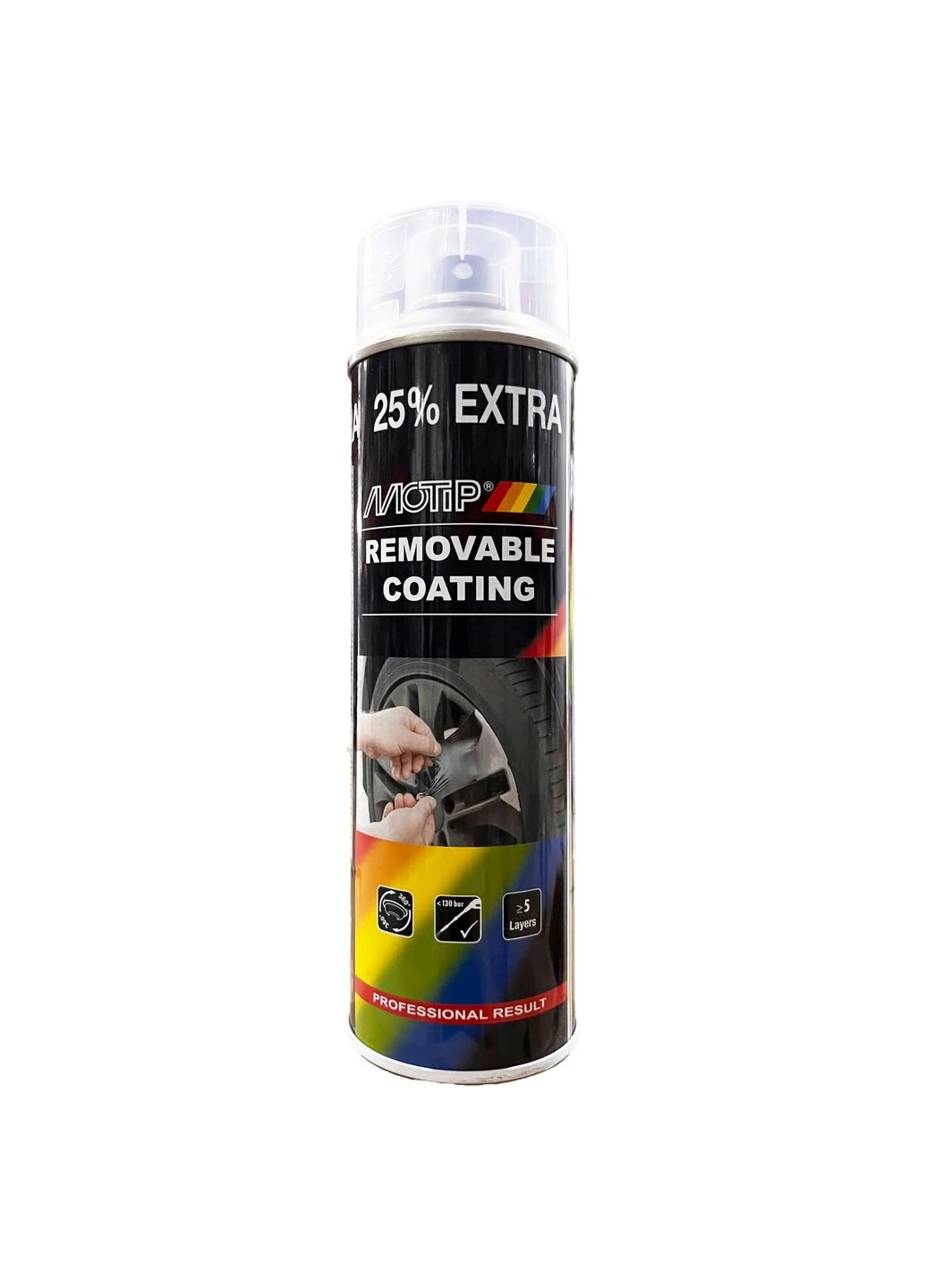 Краска жидкая резина Removable coating Черная глянцевая аэрозоль 500 мл (04302) Motip (389237123)