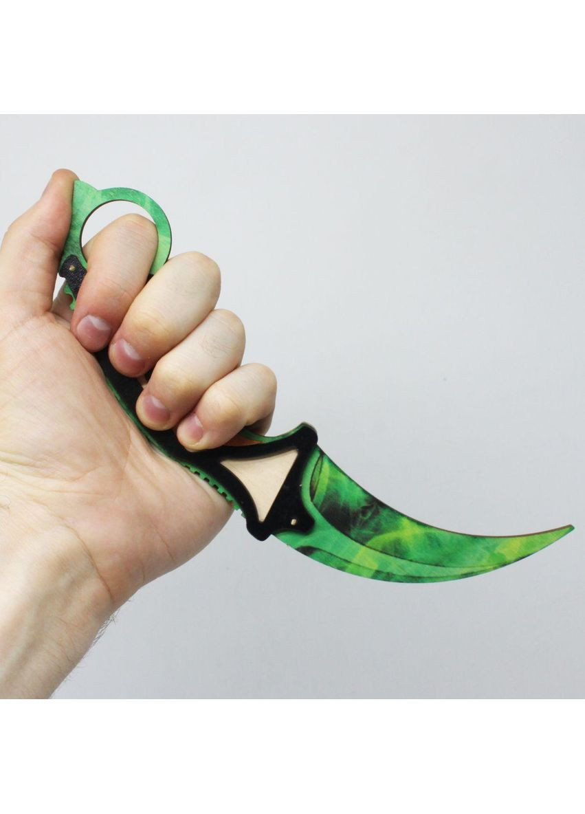 Іграшка сувенірний дерев'яний ніж Керамбіт CS GO (Emerald) Сувенір-Декор (KAR-E) No Brand (362426730)