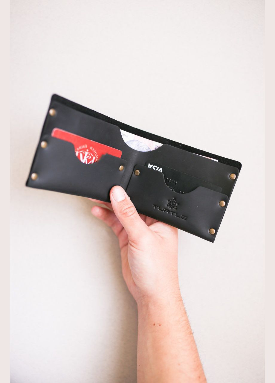 Гаманець на заклепках Вовк шкіра Crazy hours Turtle (302660030)