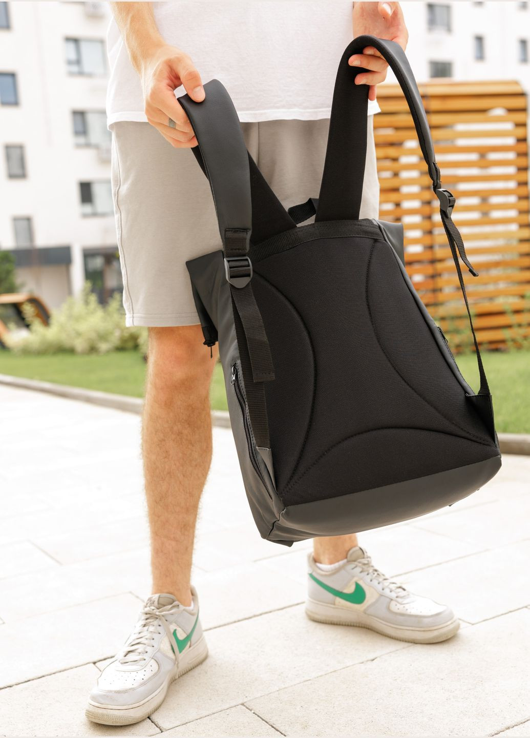 Чоловічий рюкзак ролл RollTop Milton чорний Sambag (324801500)