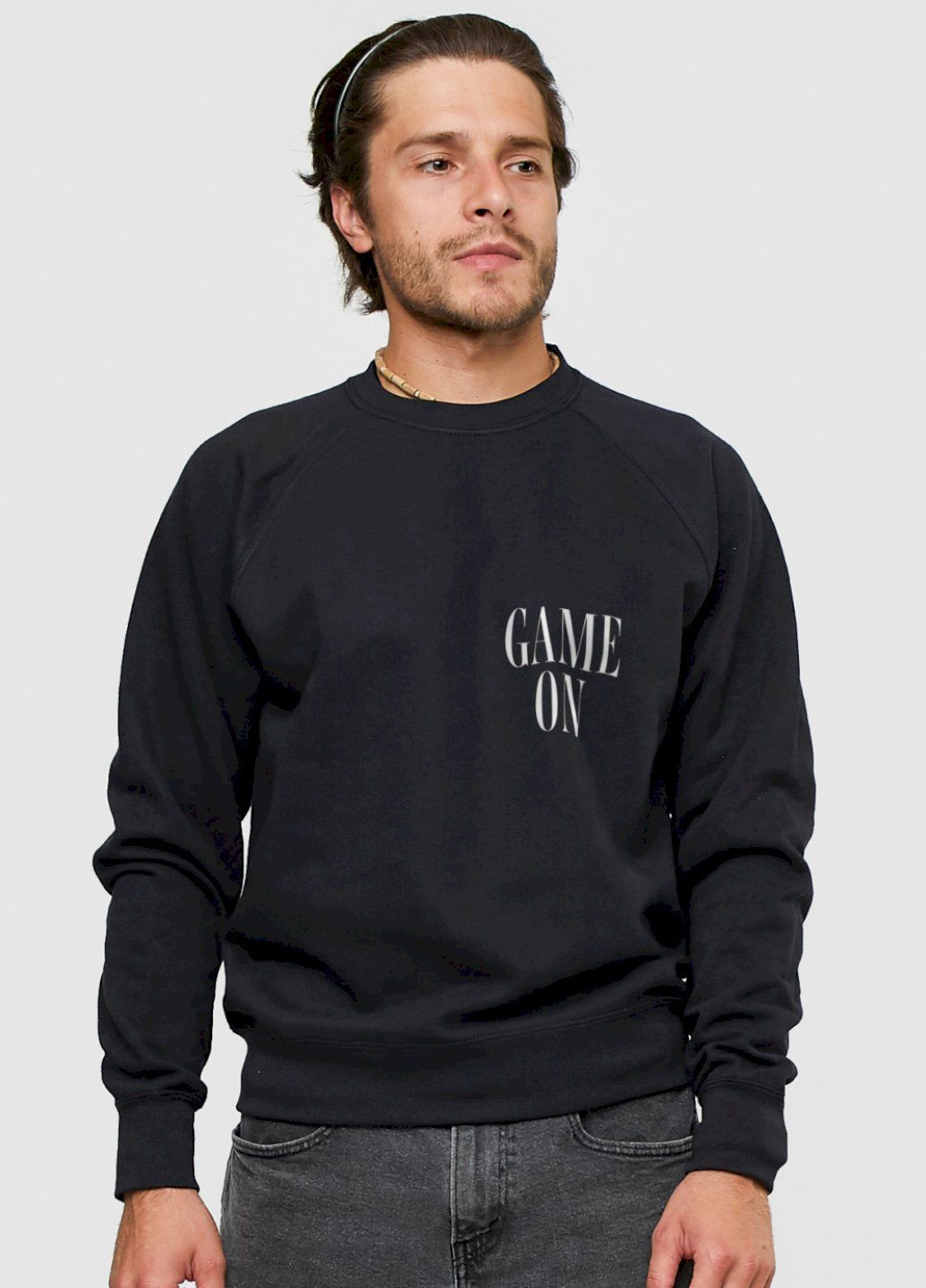 Чорний світшот чоловічий чорний "game on" YAPPI малюнок (303773070)