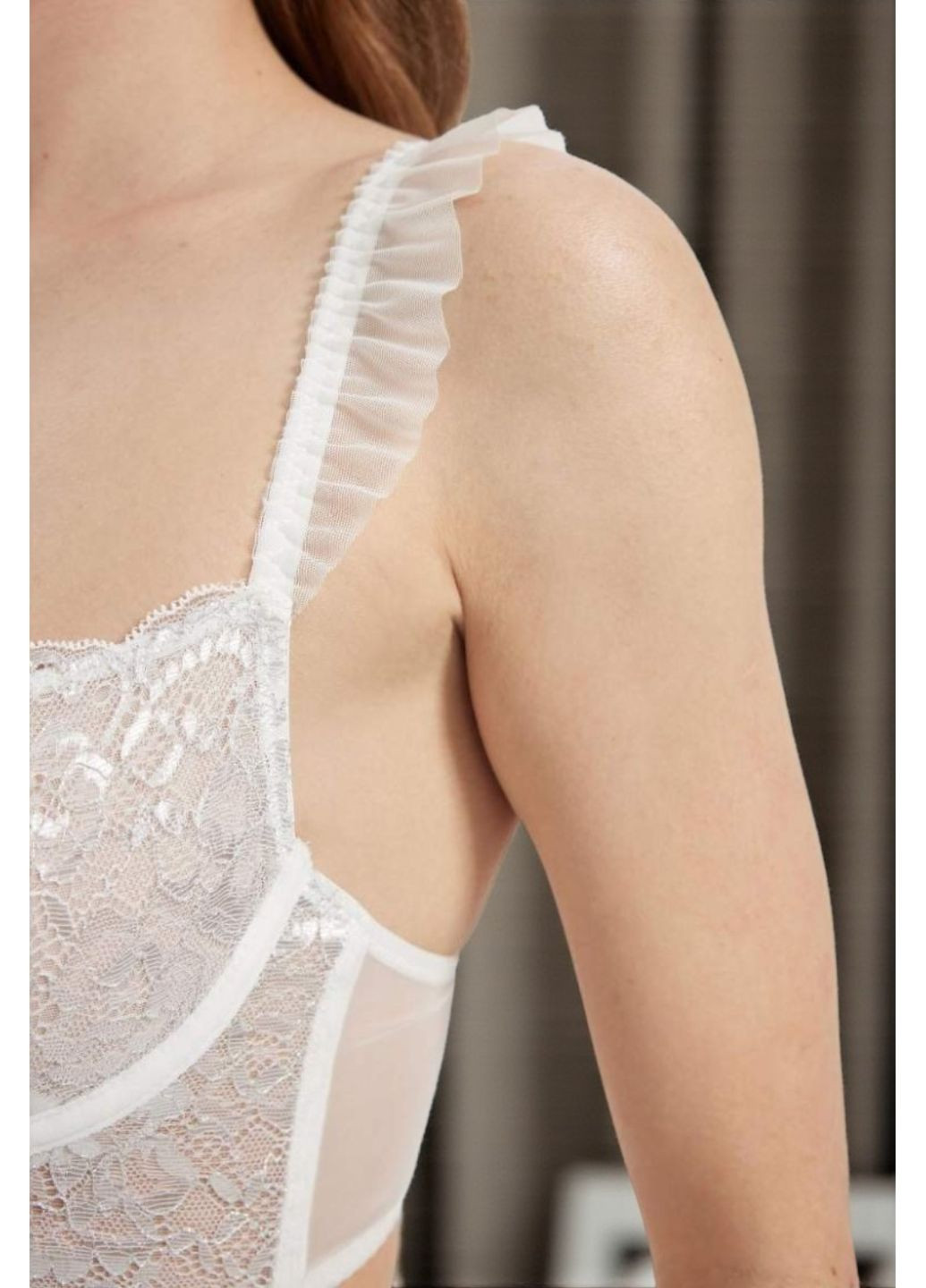 Белый балконет кружевной бюстгальтер fall in love FS с косточками