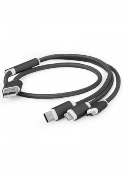 Дата кабель USB 2.0 AM to Lightning + Micro 5P + TypeC 1.0m black (CC-USB2-AM31-1M) Cablexpert usb 2.0 am to lightning + micro 5p + type-c 1.0m b (268142878)