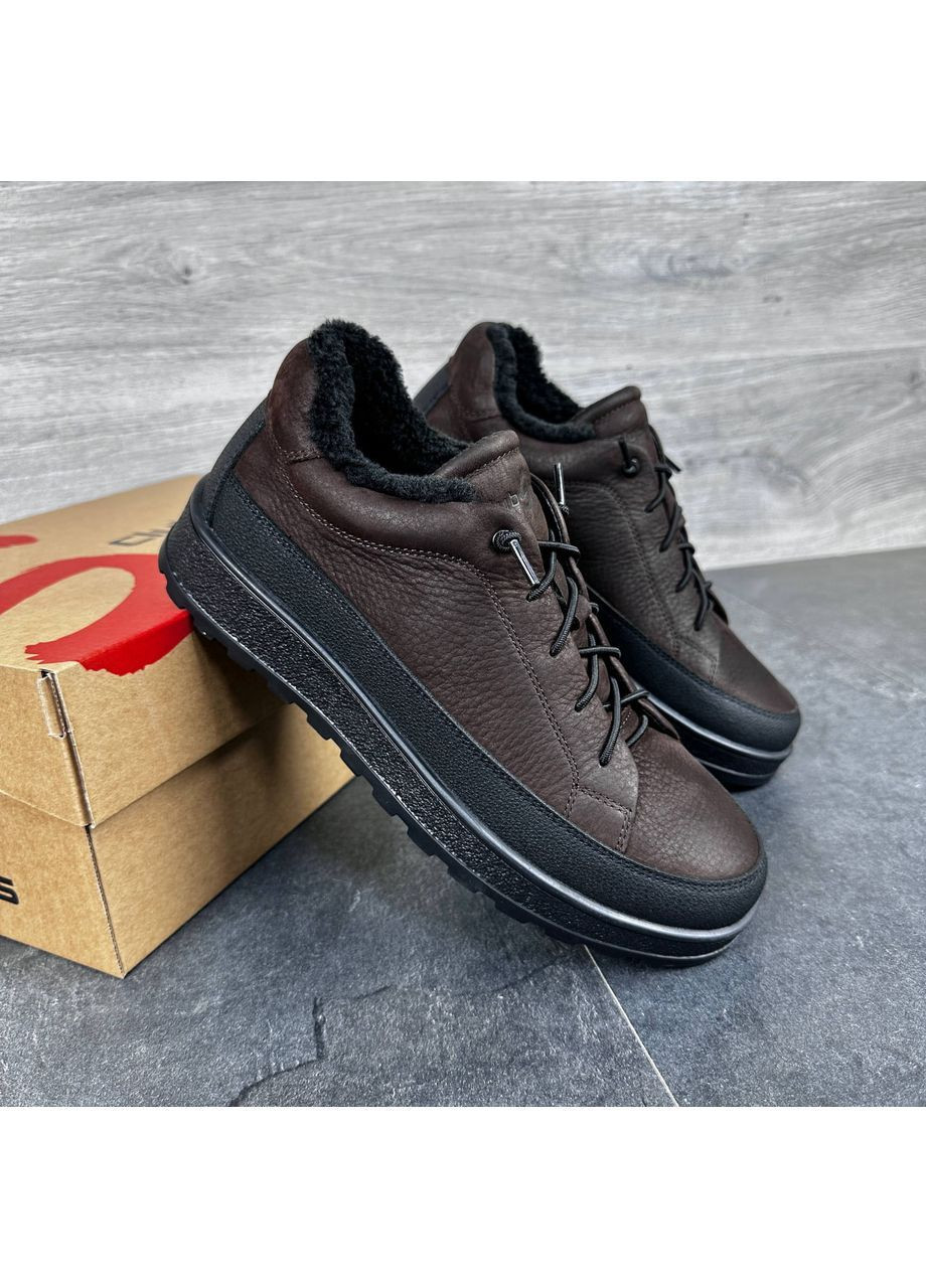 Коричневі чоловічі зимові кросівки (шнурок-резинка) No Brand