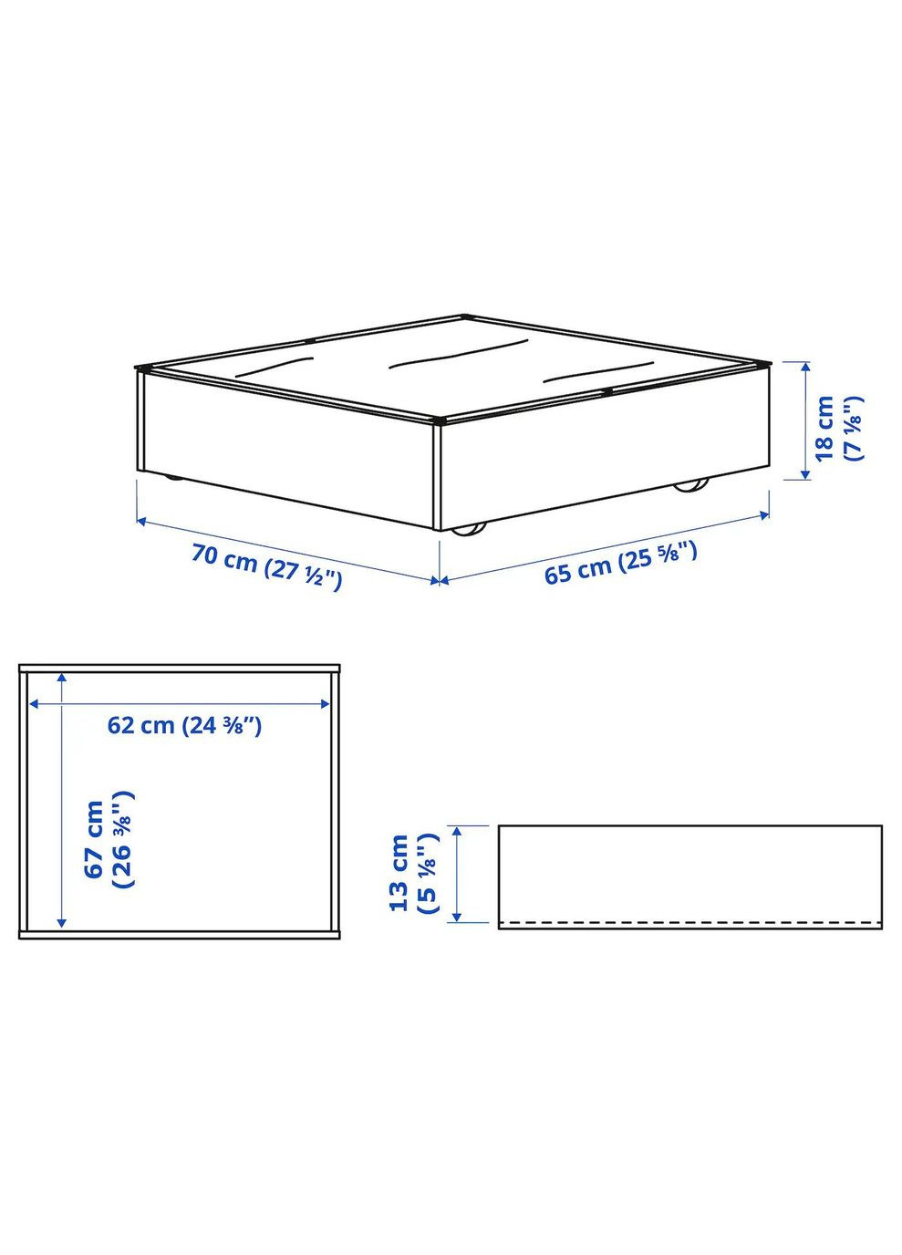 Контейнер для постільної білизни ІКЕА VARDO 65х70 см (20238223) IKEA (278408654)