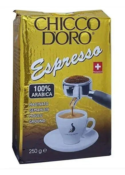 Кофе молотый Chicco dOro Espresso Ground 100% Arabica Чикко Доро эспрессо Арабика Вакуум Брикет 250г Chicco D'Oro (346085455)