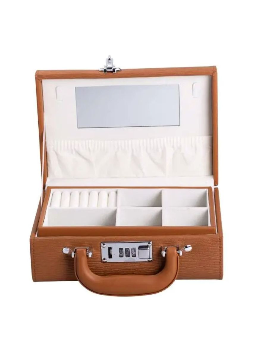 Скринька для прикрас з еко шкіри 2 яруси з кодовим замком органайзер для ювелірних виробів HP-5-24R Yiwu (353502530)