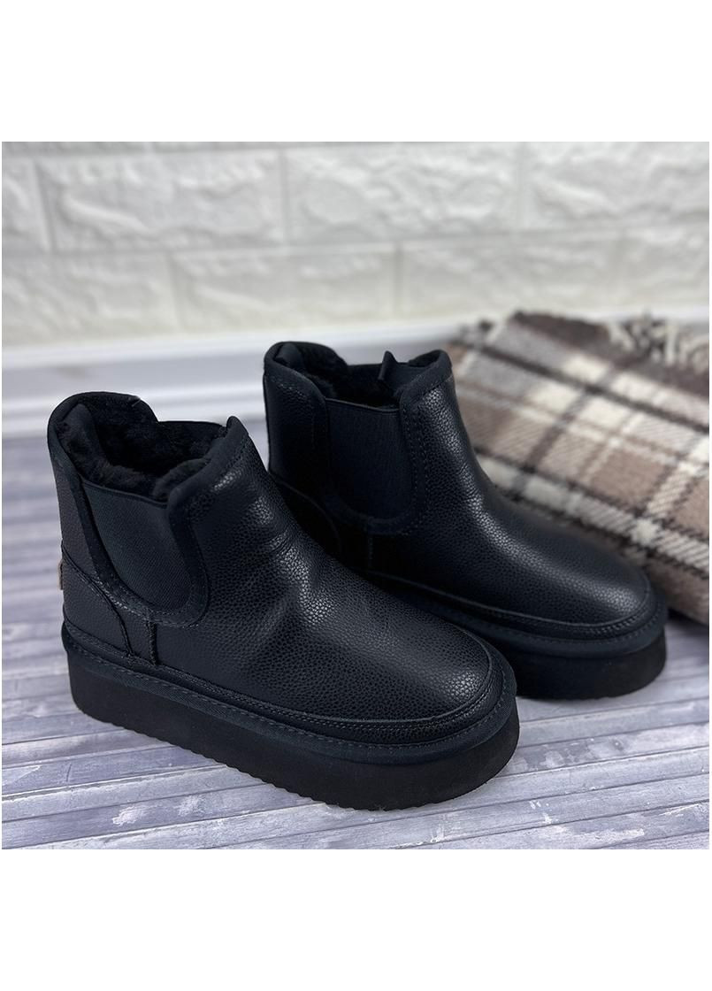 Уггi жiночi шкiрянi на платформi челсi Е-00880-50 Чорнi No Brand (306455517)