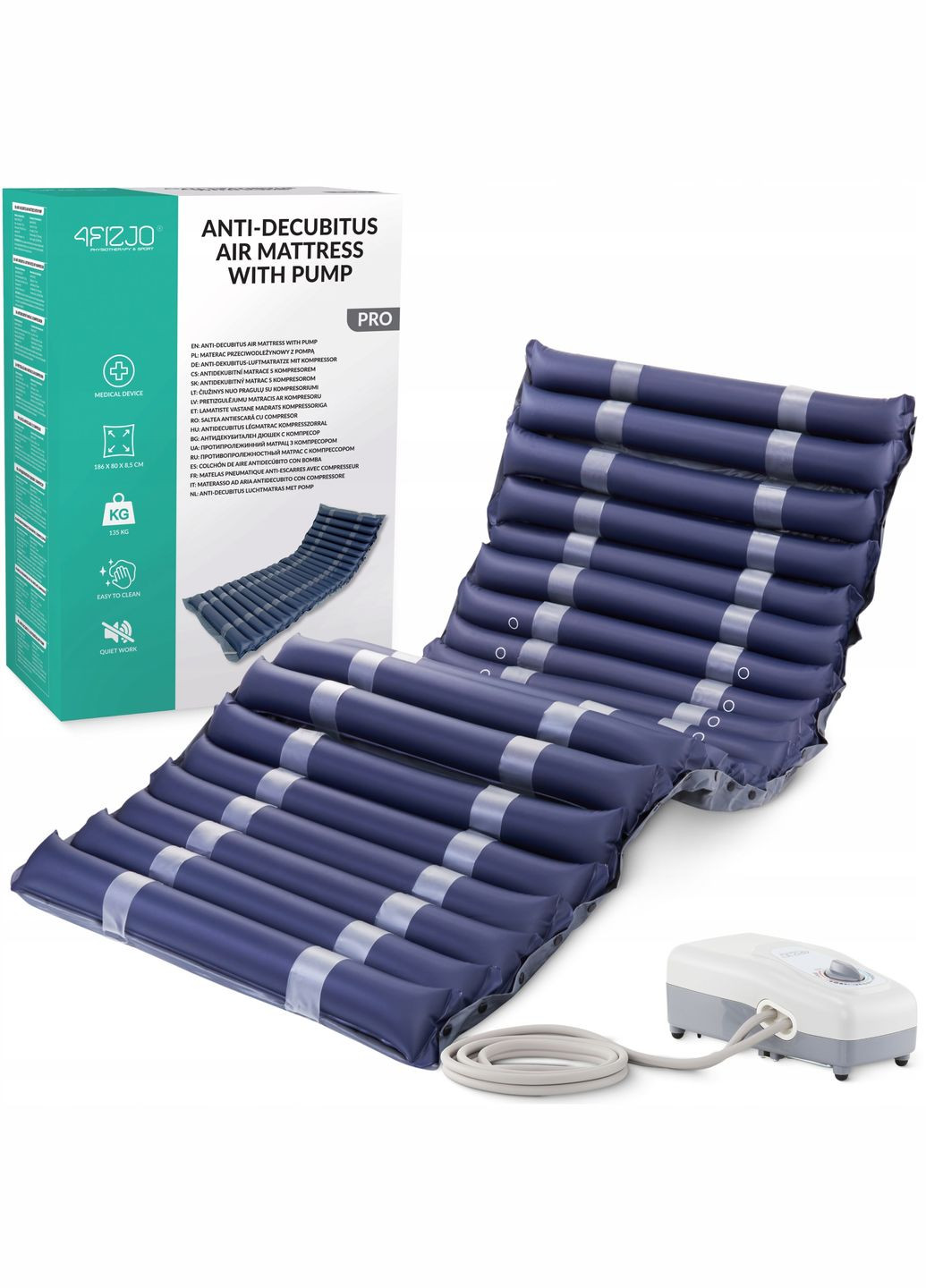 Матрас противопролежневый PRO 186 x 80 см с компрессором Blue () 4FIZJO P-5905973402507 (345710426)