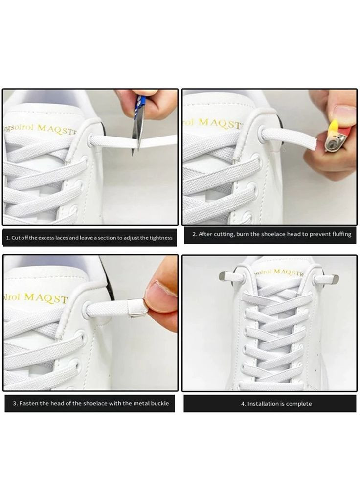 Эластичные плоские шнурки 8мм с фиксаторами PRC (302878805)