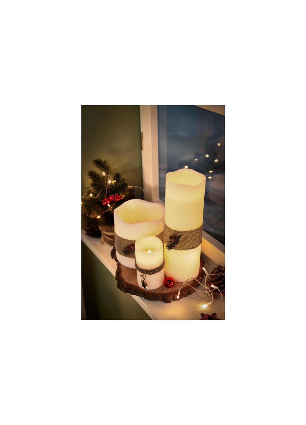 Світлодіодна воскова LED свічка Ø 15 х 15 см, з таймером, пультом, без полум'яна Livarno home (308855921)